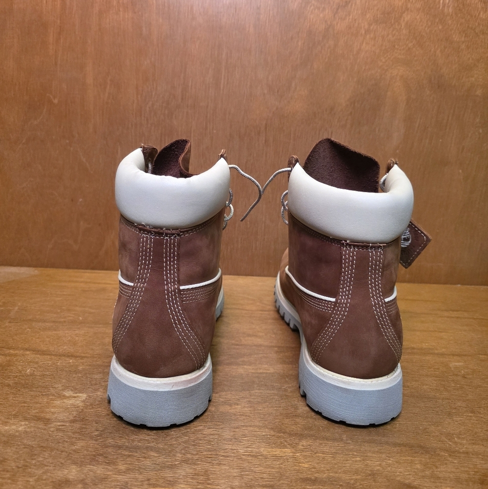 VINTAGE MADE IN USA TIMBERLAND BOOTS 6" PREMIUM AMERICAN CRAFT 11 Cinnamon Cream - Picture 12 of 15